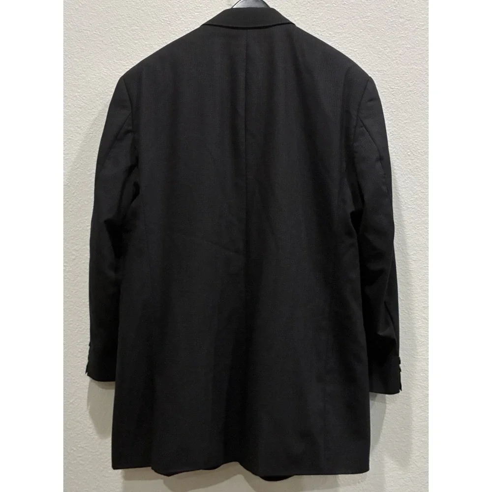 Vintage Hugo Boss Super 100s 100% Virgin Wool Jacket Mens 42R Black Micro Grid